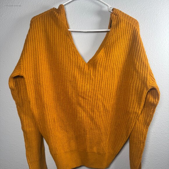 Fashion Nova Gold Knit Sweater Top - Picture 6 of 7